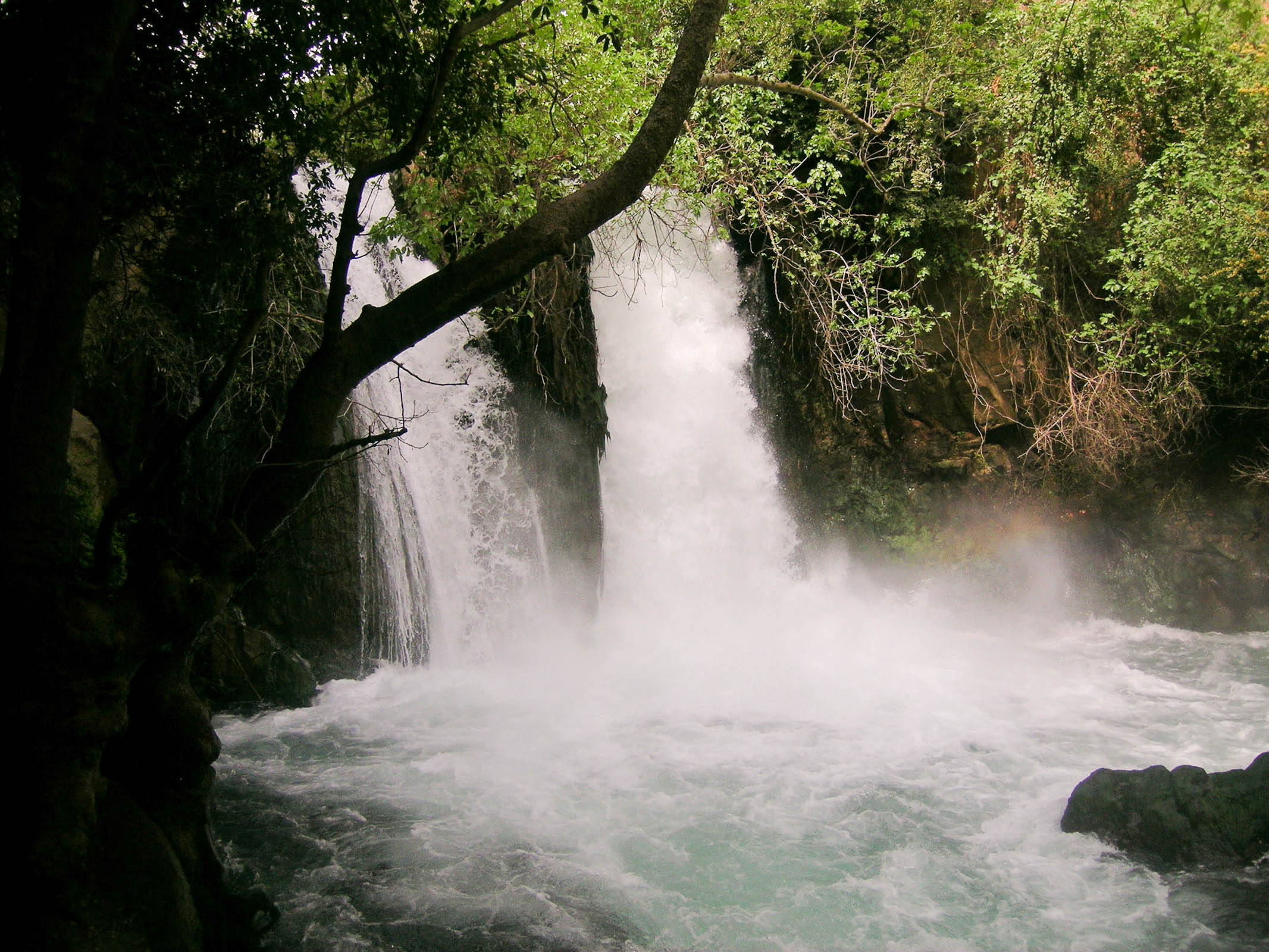 Banias waterfall. Region of Caesarea Philippi where Yeshua asked his talmidim a fundamental question, 'who do YOU say that I am?'. With our choices, we have the opportunity to answer this same question practically every moment of every day. See Matthew 16:13-17. Courtesy of the [Pictorial Library of Bible Lands](https://www.bibleplaces.com)